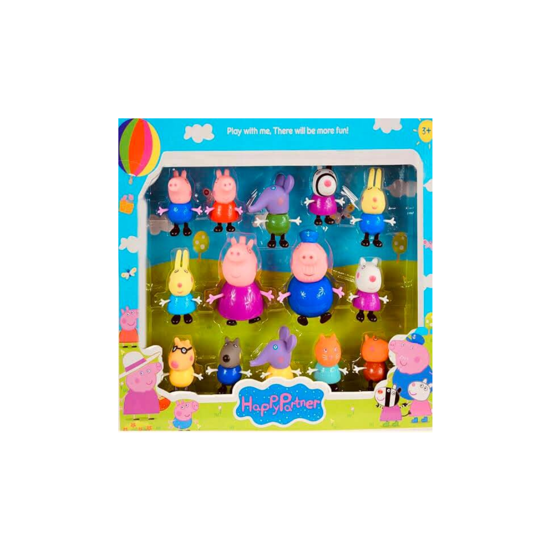 Peppa Pig Happy Play Set 14 Friends Action Figure Set