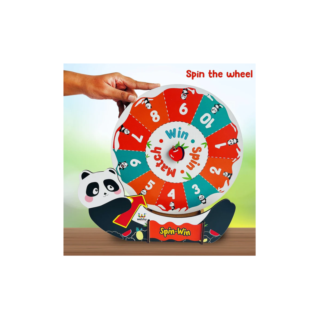 Webby Wooden Spin Win Educational Game - Multicolour
