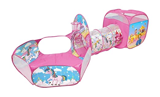 Unicorn Portable Kids 3 In1 Tunnel Playhouse Ball Pool Ball Pit With 25 Balls