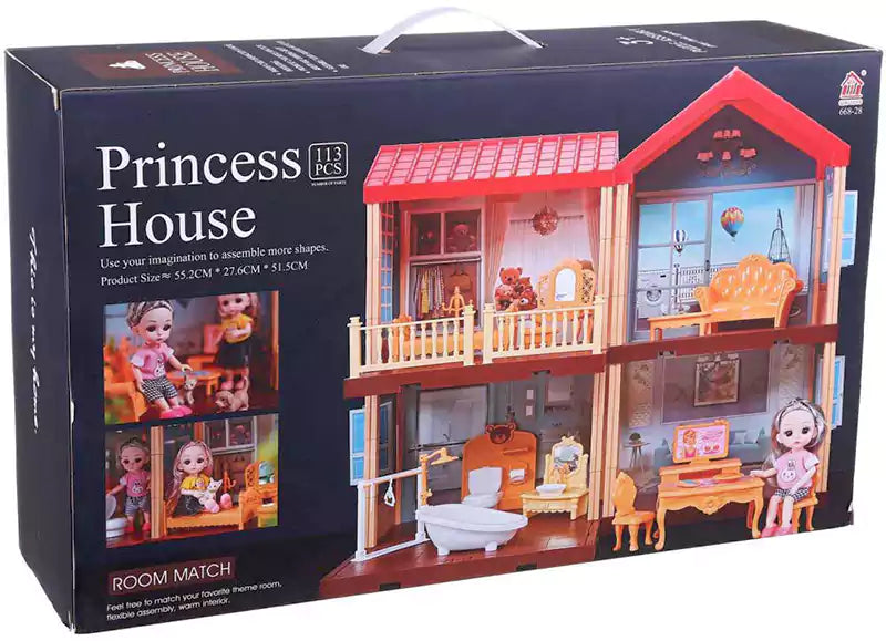 Princess House Shaped Building Set - 113 Pieces