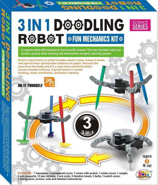 Ekta 3-In-1 Doodling Robot Fun Science-Kit (Multicolor)