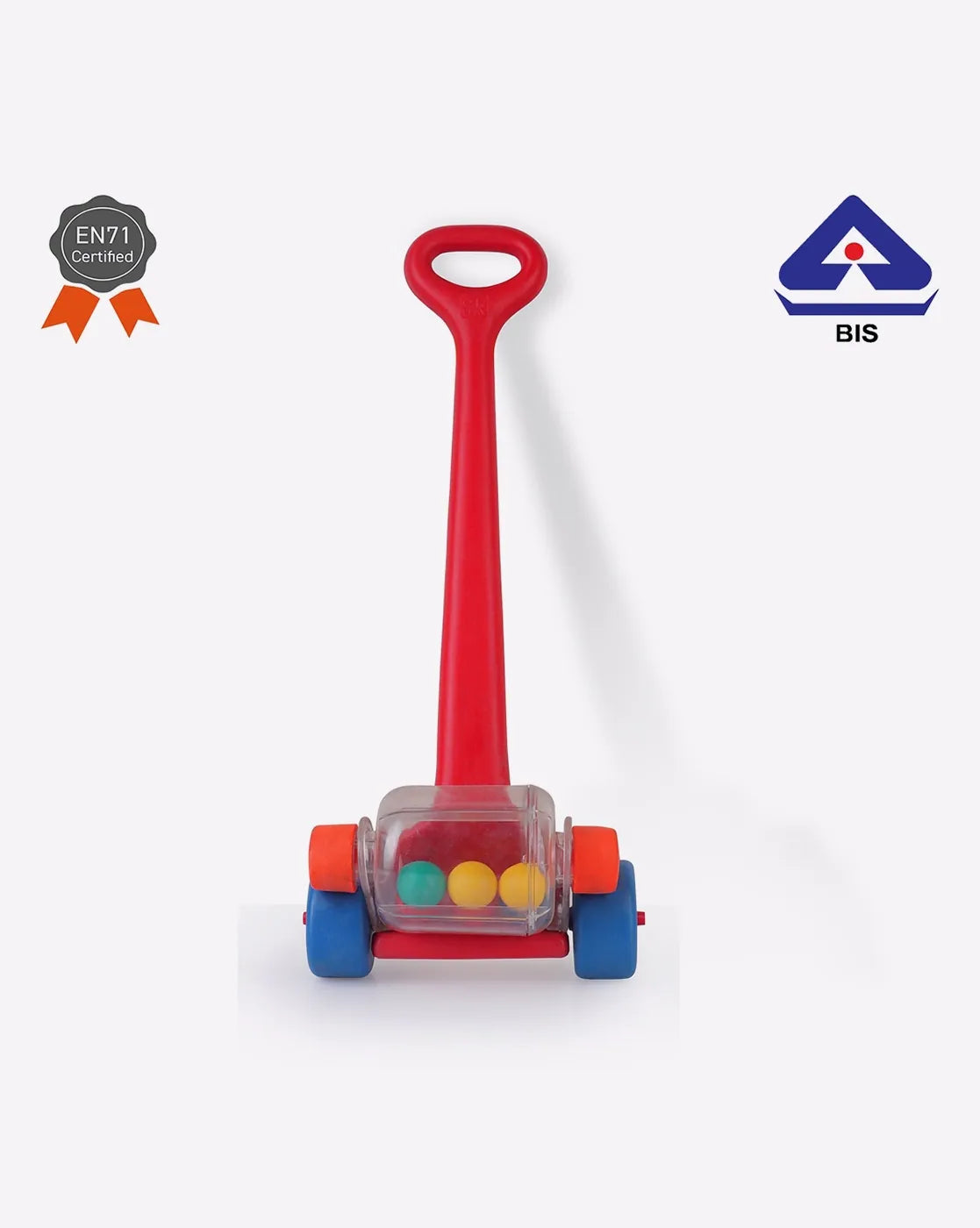 Shooting Star Push Wheel For Kids Push Pull Stick Red 0M+