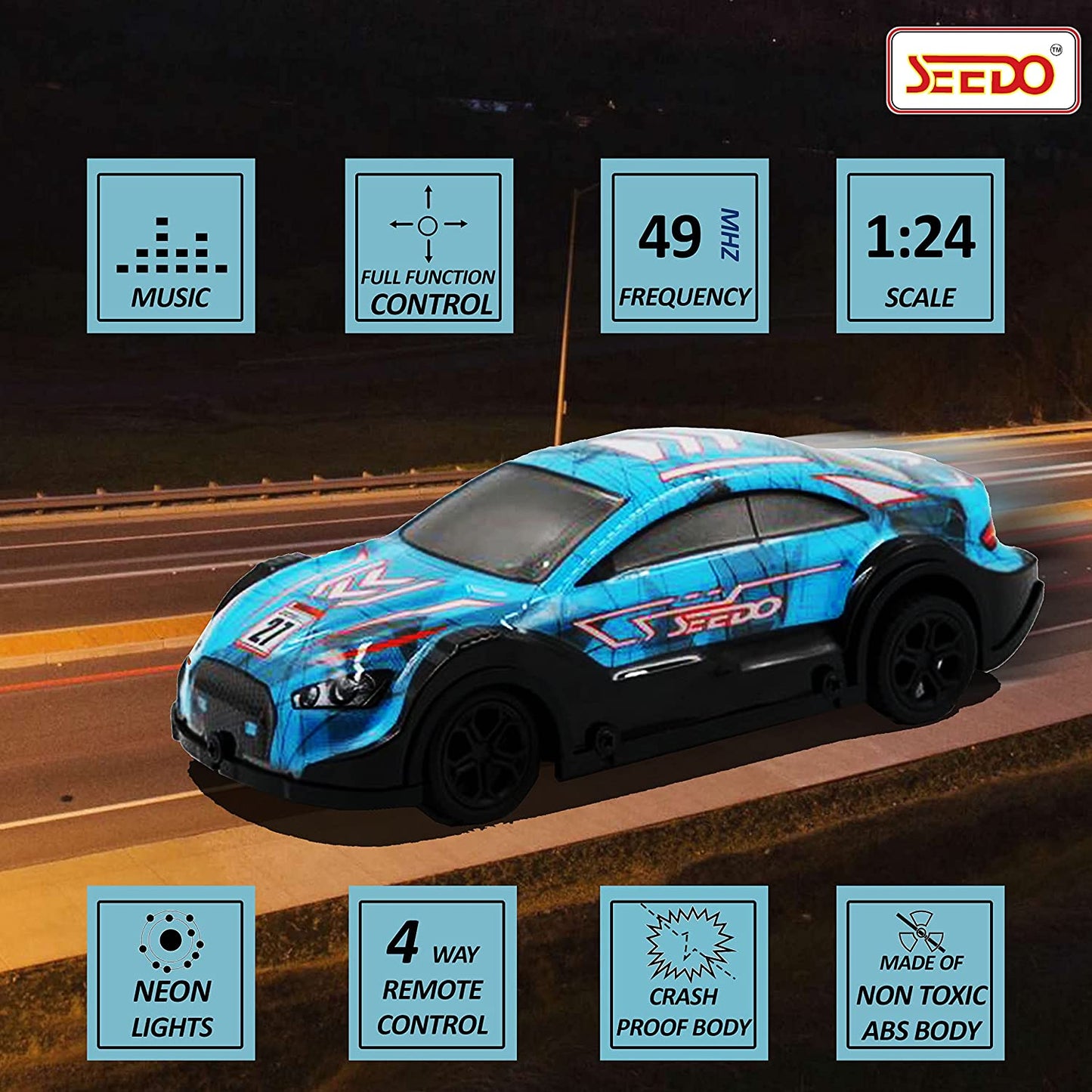 Seedo Remote Control Dazzling Drift Anti High Speed Racing Car