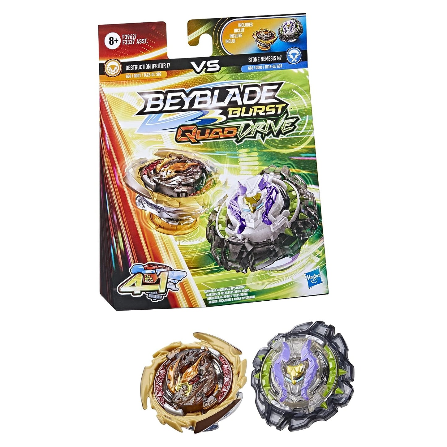 Hasbro Beyblade Burst Quad Drive Destruction Ifritor I7 and Stone