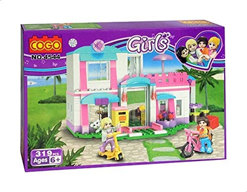 Cogo 4544 Villa Shaped Building Blocks For Girls - 319 Pieces