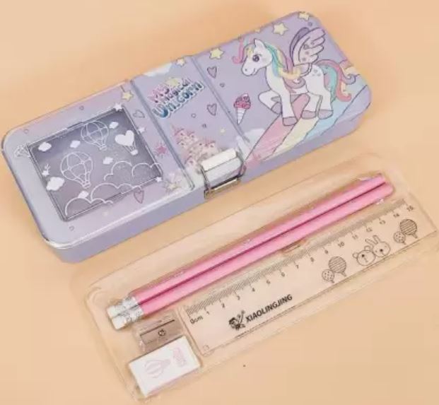 Unicorn Art Metal Pencil Box