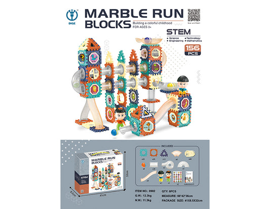 Magnetic Marble Run Blocks 156 Pcs
