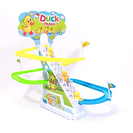 Rainbow Toys  Duck Slide Toy Set, Funny Automatic Stair-Climbing