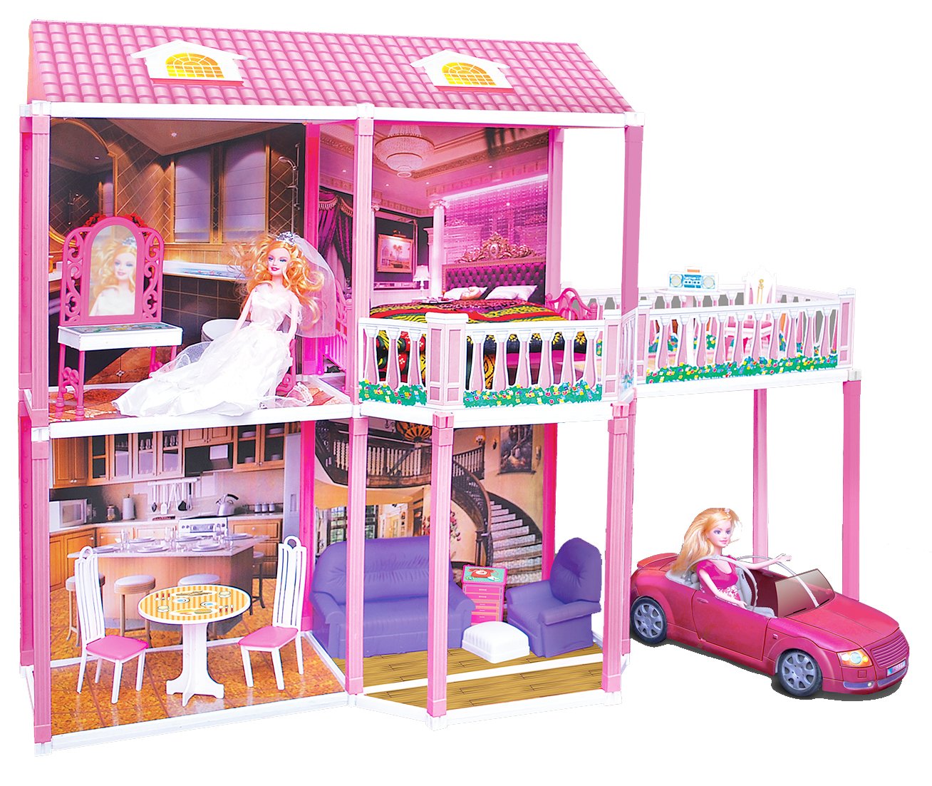 Toyzone My Splendid Doll House/Play Set For Girls (134 Pcs) -Multicolour