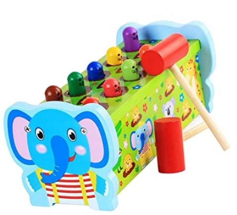 Wooden Pounding Game Toy With Mallet Developmental Toy For Kids