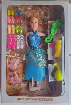 Shine Fashion Baby Doll & Hair And Shoes Accessories Kit Play Set For Girls