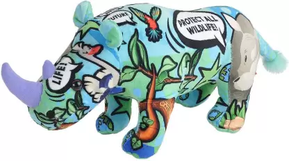 Wild Republic Message Planet - Rhino - Pop A - 12"  (Multicolor)