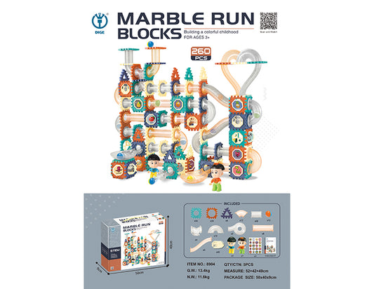 Magnetic Marble Run Blocks 260 Pcs