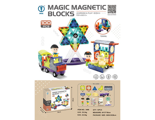 Rainbow Toys Magic Magnetic Blocks 100Pcs