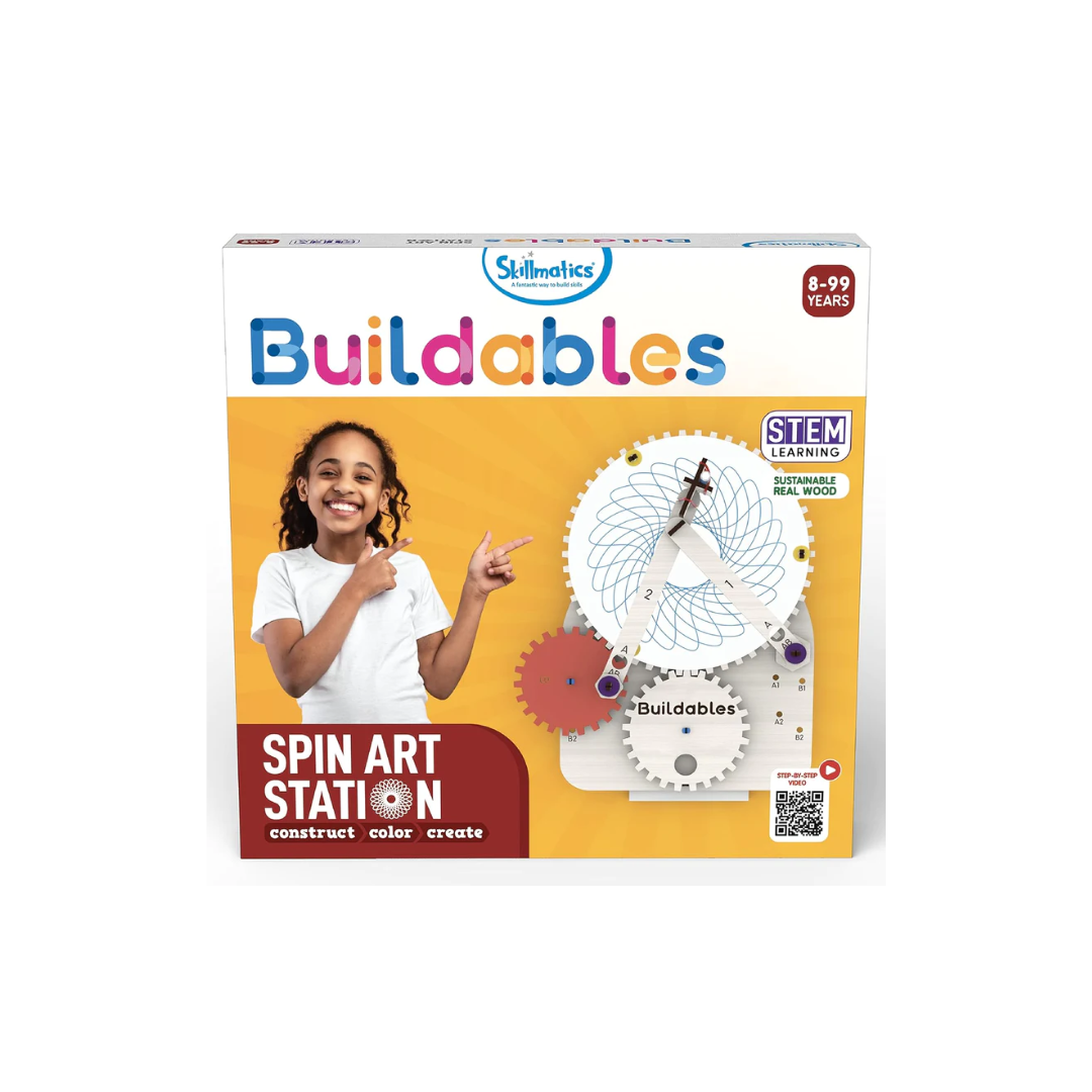 Skillmatics STEM Building Toy : Buildables Spin Art Station | Gifts for Ages 8