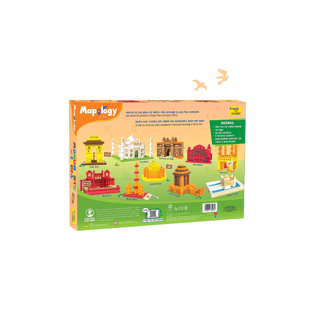 Imagimake Mapology Monuments Of India - Construction Set - Make 10 Monuments Puzzle