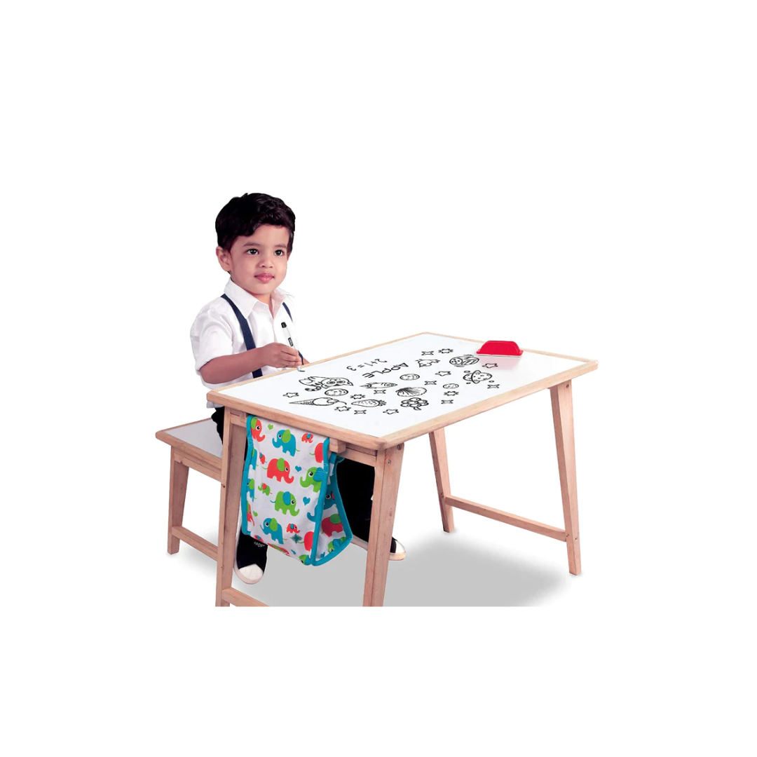 Funskool Giggles Activity Table and Stool Foldable Wooden Study Set