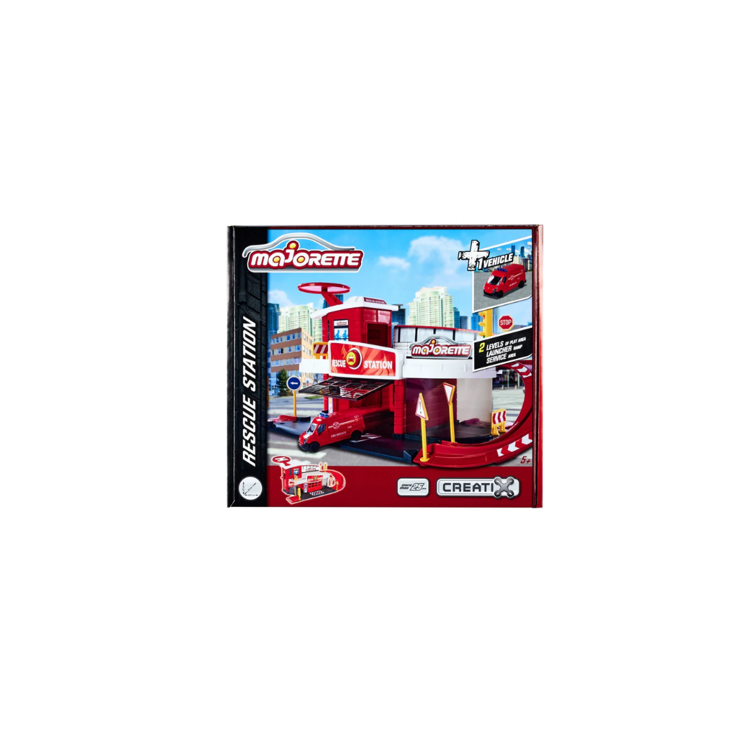 Majorette Vcreatix Rescue Station Track Set + 1 Vehicle Set