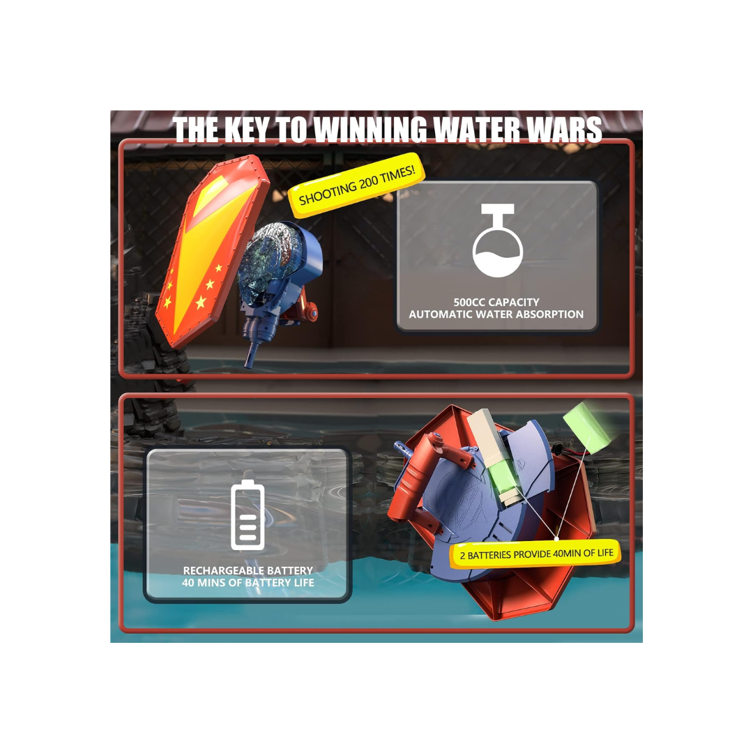 Rainbow Toys Electric Water Gun Warrior Shield