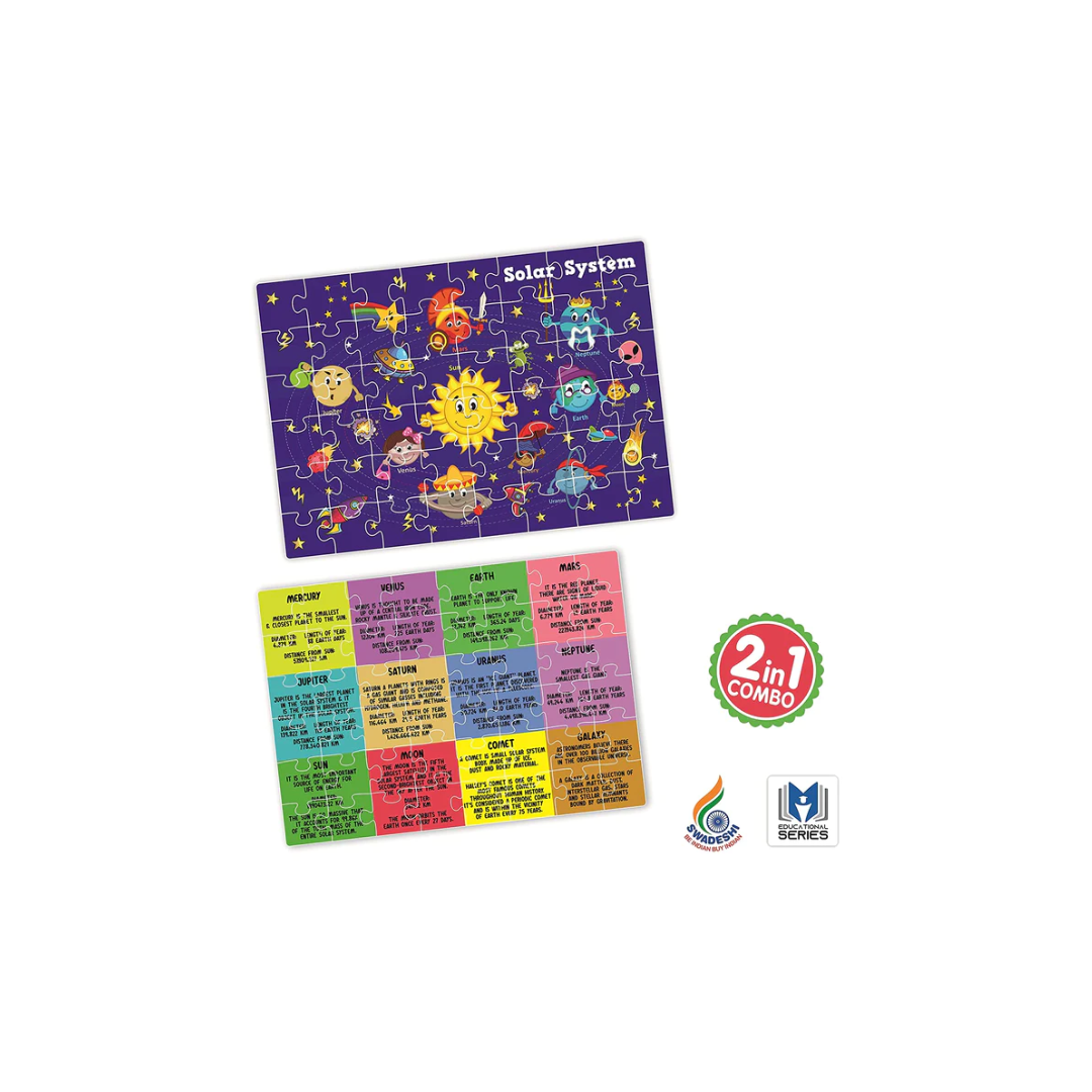 Ratna'S Kids Solar System Jigsaw 2 In 1 Combo 48 Pieces