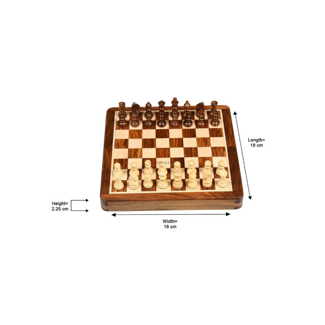 Chessbazaar Indian Traveling Folding Magnetic Chess Set 7 X 7 Inches