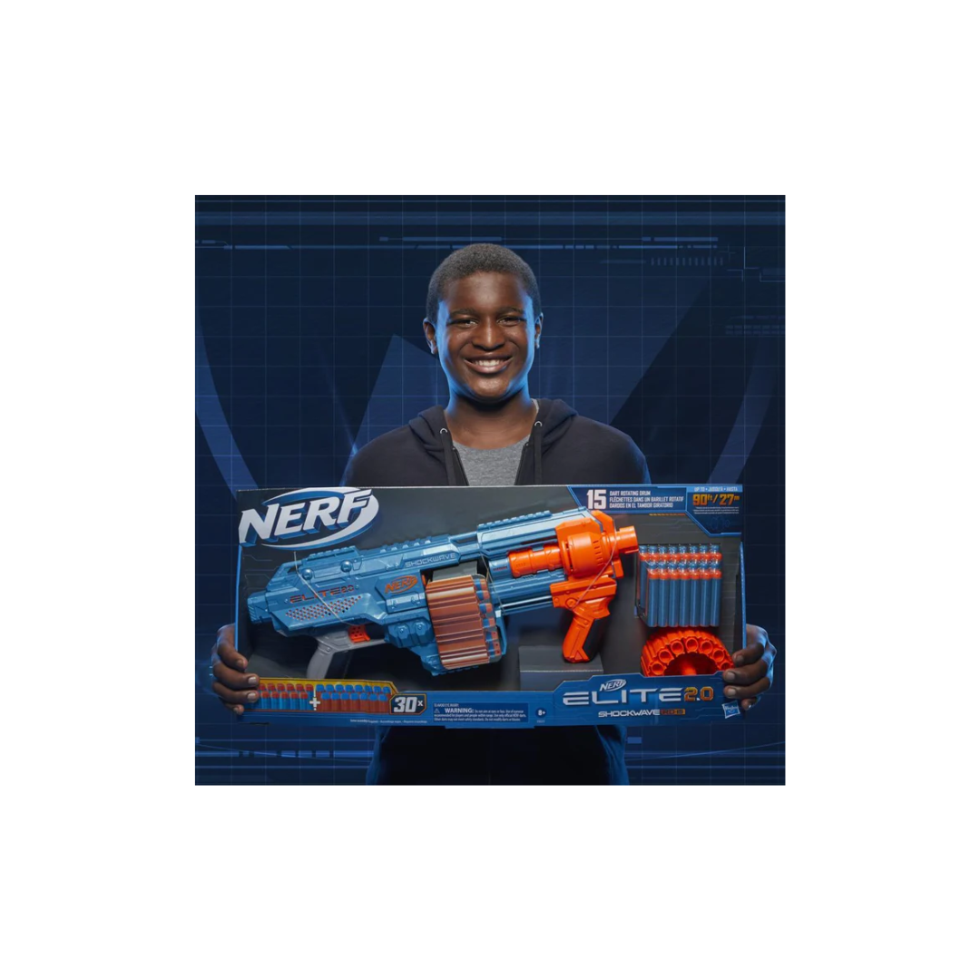 Hasbro Nerf Elite 2.0 Shockwave Rd-15 Blaster, 30 Nerf Darts