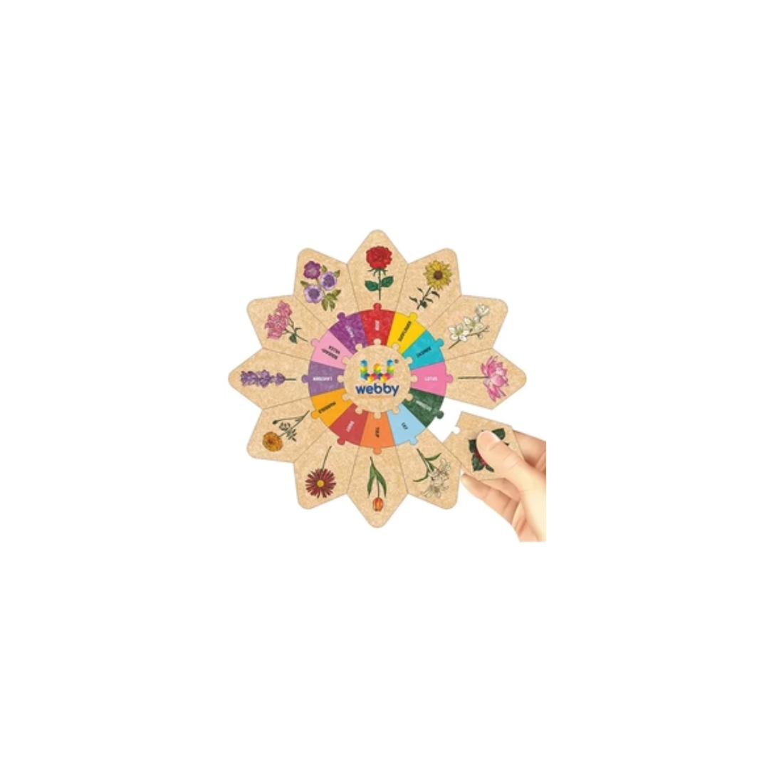 Webby Flowers Jigsaw Puzzle Mutlicolour - 25 Pieces