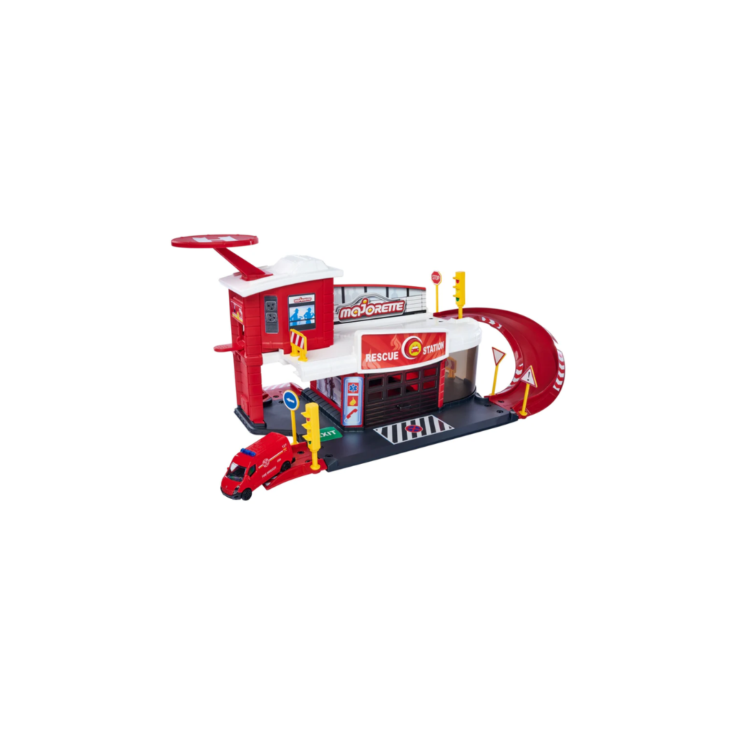 Majorette Vcreatix Rescue Station Track Set + 1 Vehicle Set