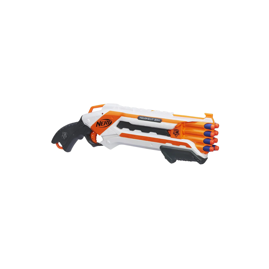 Hasbro Nerf Rough Cut 2X4 Elite Blaster  8-Dart Capacity Fires 2 Darts