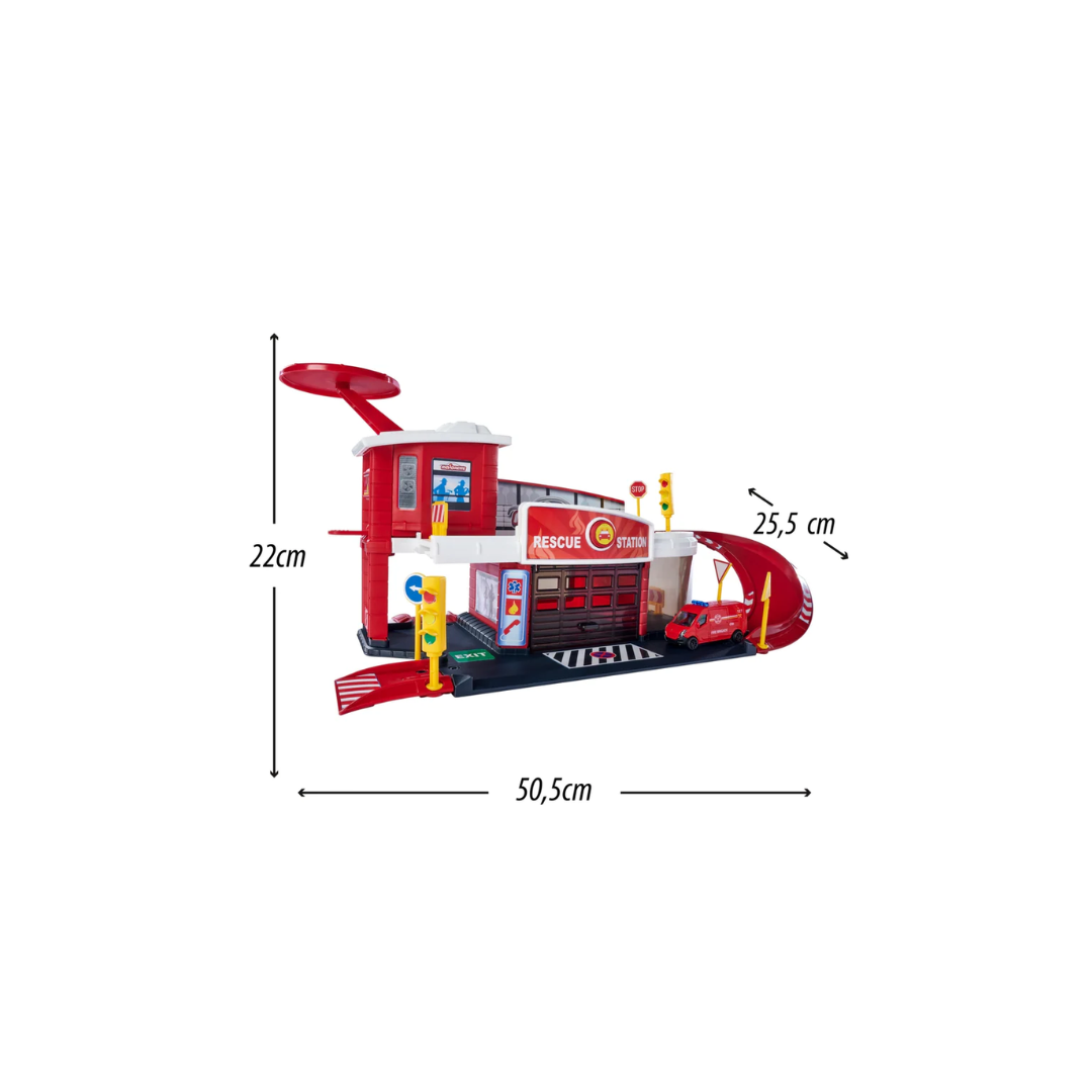 Majorette Vcreatix Rescue Station Track Set + 1 Vehicle Set